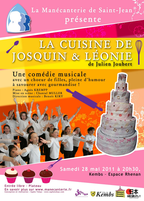 Comédie Musicale « La cuisine de Josquin et Léonie » en soutien au Japon à Kemps le Samedi 28 Mai
